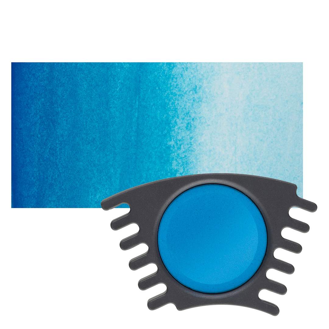 Open in modal - Faber Castell Connector Watercolor Paints - Cyan Blue Refill pan and swatch
