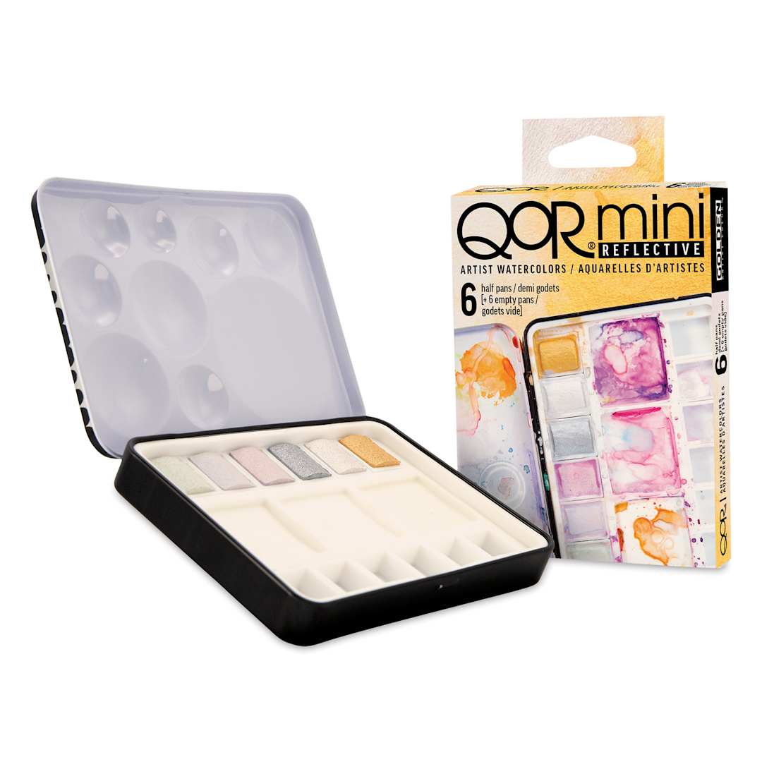 Open in modal - QoR Watercolor Set - Reflective, Set of 6 Half Pans