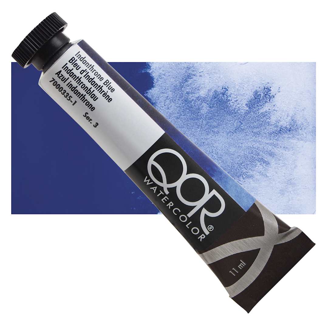 Open in modal - QoR Modern Watercolor - Indanthrone Blue, 11 ml tube and swatch