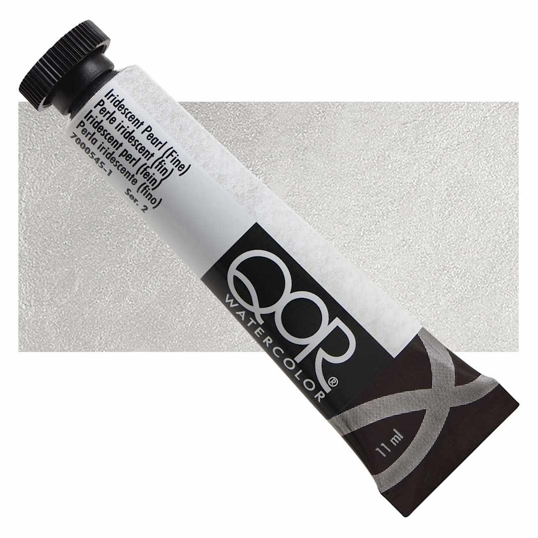 Open in modal - QoR Modern Watercolor - Iridescent Pearl (Fine), 11 ml tube  and swatch