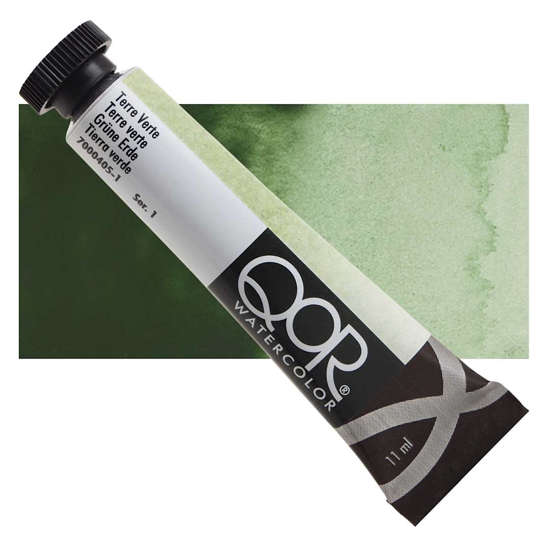 Open in modal - QoR Modern Watercolor - Terre Verte, 11 ml tube and swatch