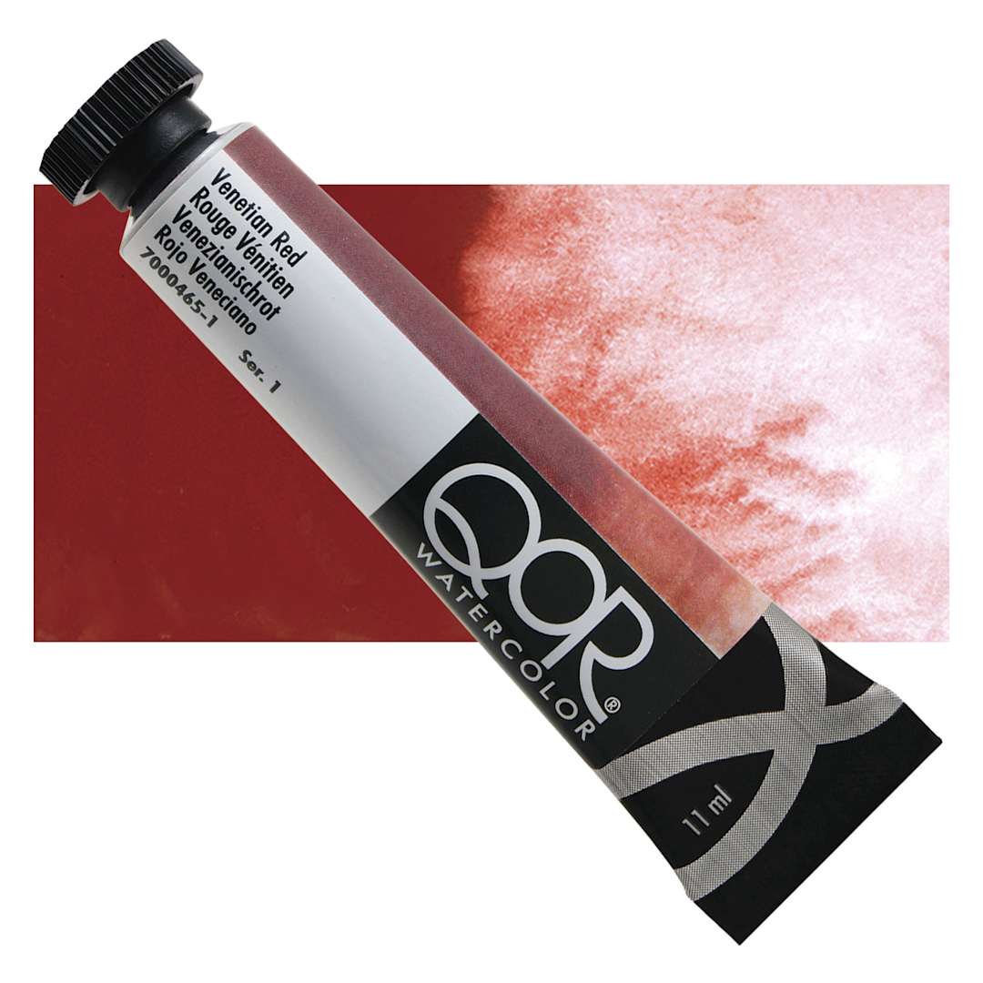 Open in modal - QoR Modern Watercolor - Venetian Red, 11 ml tube and swatch