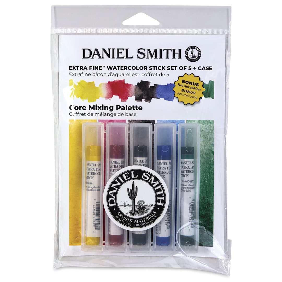 Open in modal - Daniel Smith Watercolor Sticks - Core Mixing, Set of 5, front of packaging