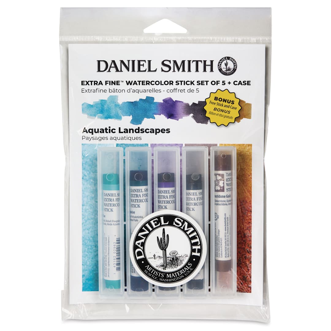 Open in modal - Daniel Smith Watercolor Sticks - Aquatic Landscapes, Set of 5, front of packaging