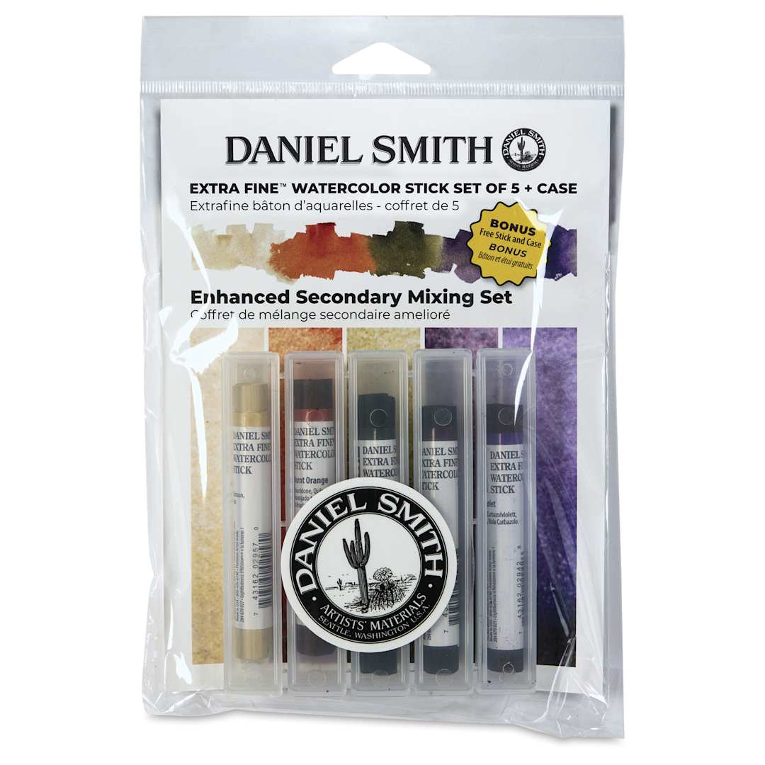 Open in modal - Daniel Smith Watercolor Sticks - Enhanced Secondary Colors, Set of 5, front of packaging