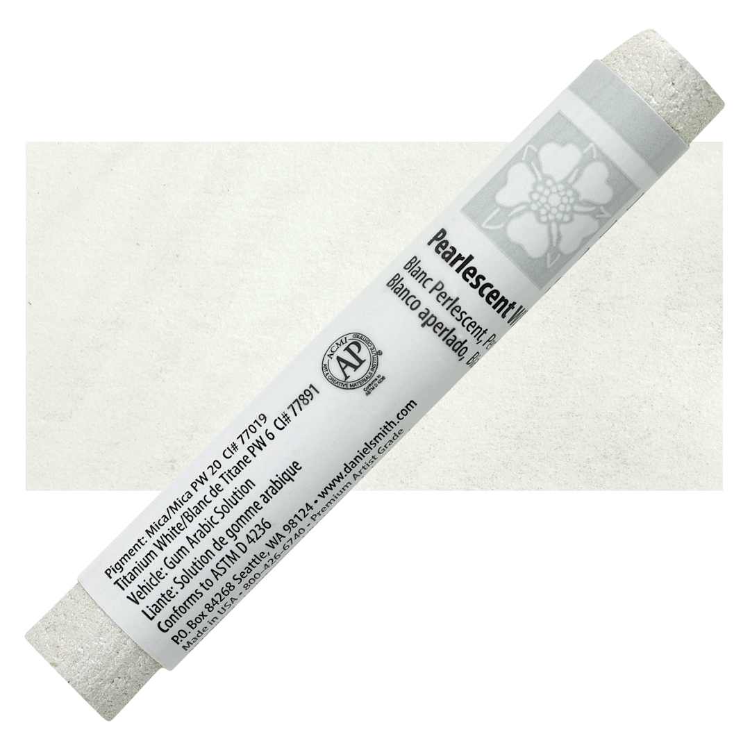 Open in modal - Daniel Smith Watercolor Stick - Pearlescent White stick and swatch