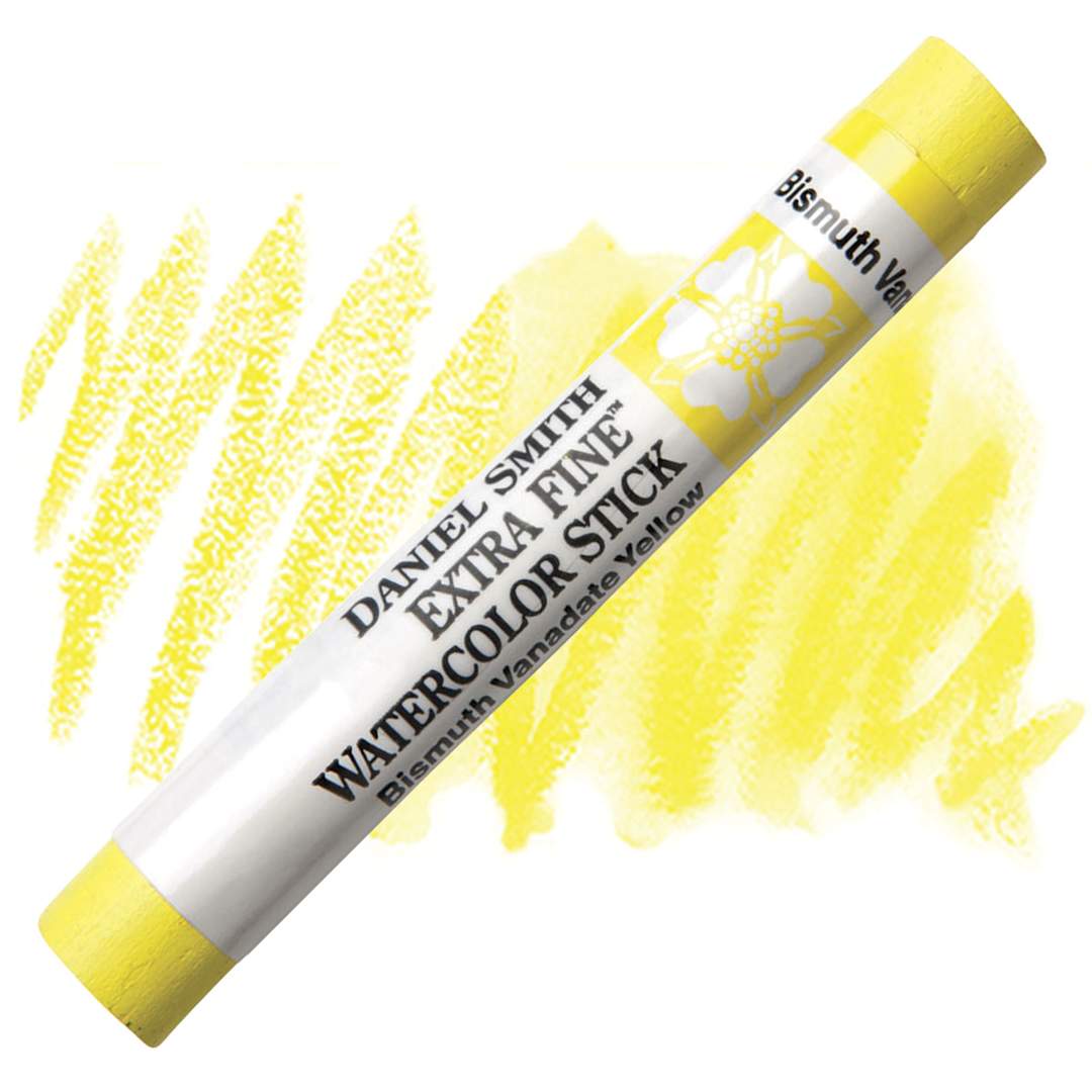 Open in modal - Daniel Smith Watercolor Stick - Bismuth Vanadate Yellow stick and swatch