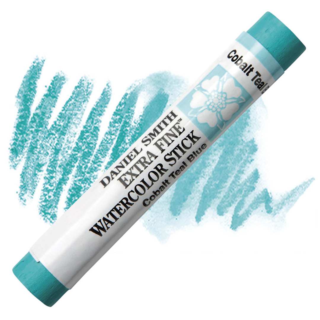 Open in modal - Daniel Smith Watercolor Stick - Cobalt Teal Blue stick and swatch