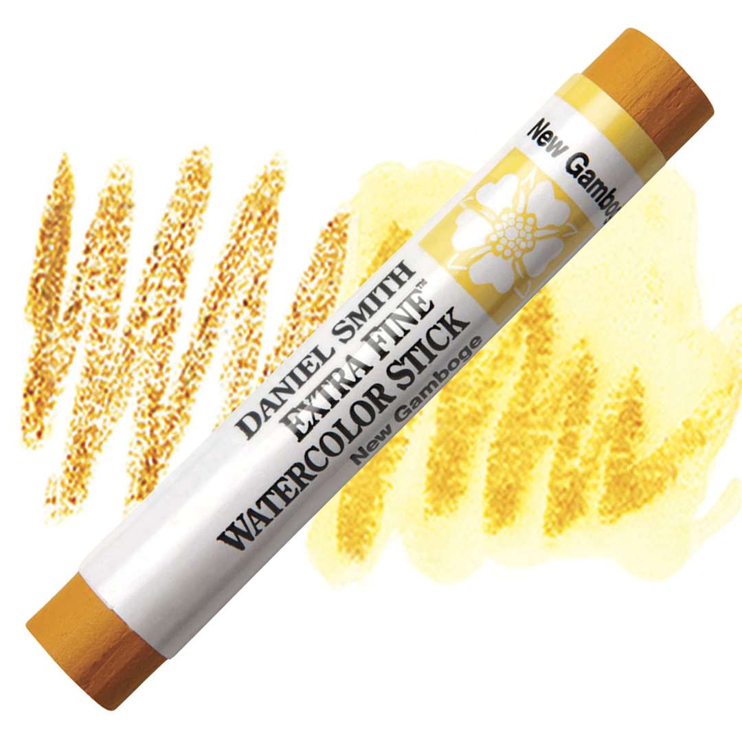 Open in modal - Daniel Smith Watercolor Stick - New Gamboge stick and swatch