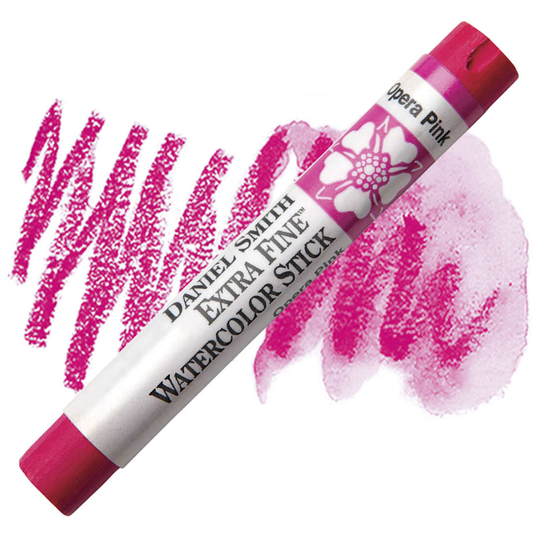 Open in modal - Daniel Smith Watercolor Stick - Opera Pink stick and swatch