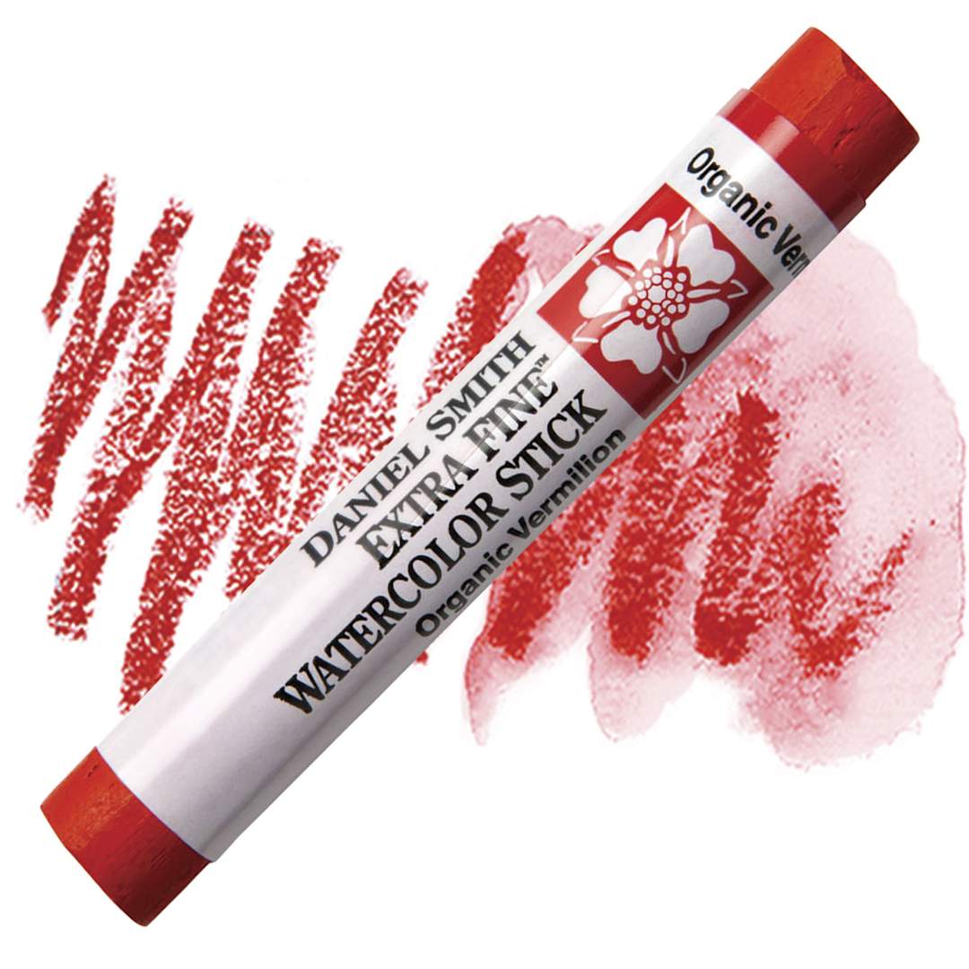 Open in modal - Daniel Smith Watercolor Stick - Organic Vermilion stick and swatch