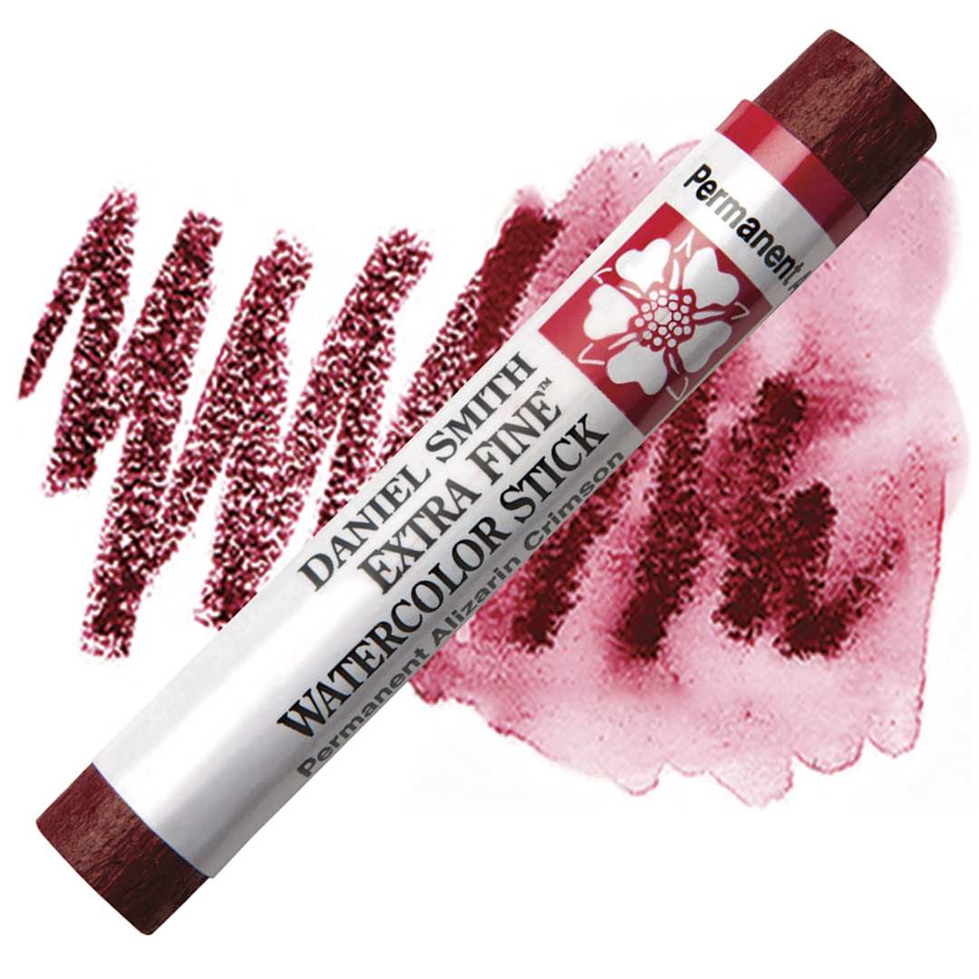 Open in modal - Daniel Smith Watercolor Stick - Permanent Alizarin Crimson stick and swatch