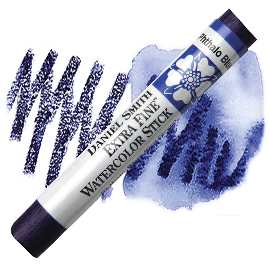 Open in modal - Daniel Smith Watercolor Stick - Phthalo Blue (Red Shade) stick and swatch