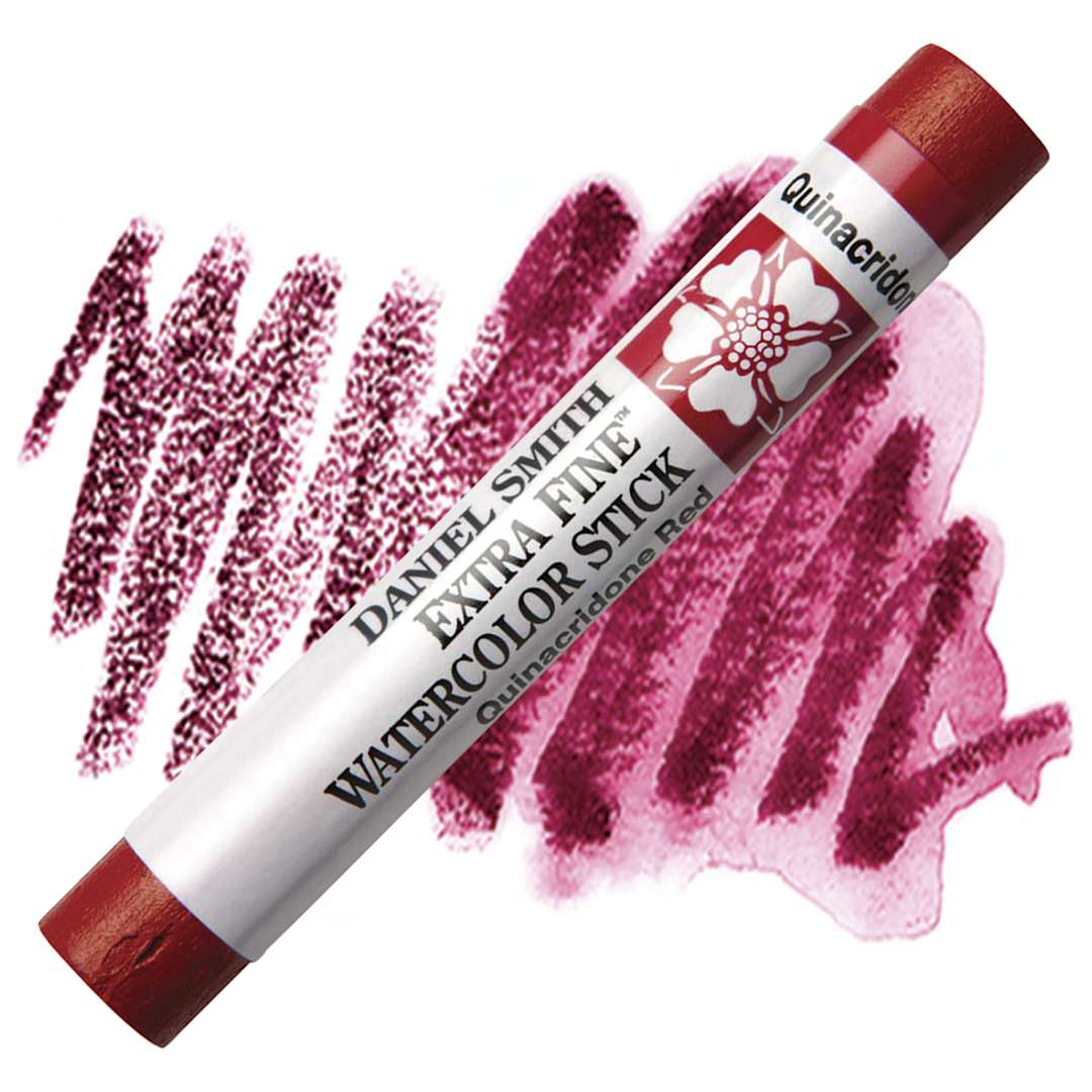 Open in modal - Daniel Smith Watercolor Stick - Quinacridone Red stick and swatch