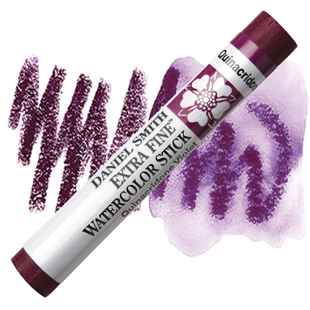Open in modal - Daniel Smith Watercolor Stick - Quinacridone Violet stick and swatch
