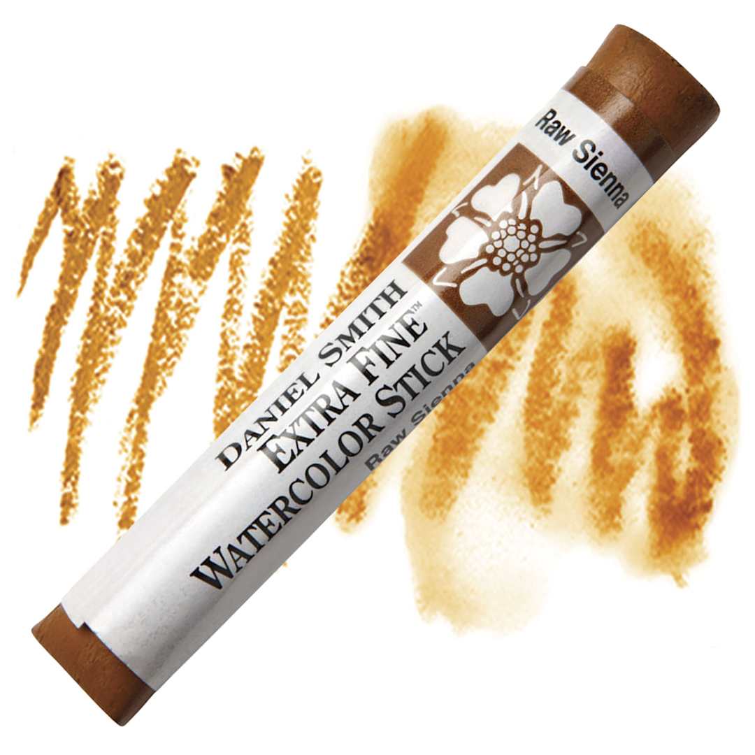 Open in modal - Daniel Smith Watercolor Stick - Raw Sienna stick and swatch