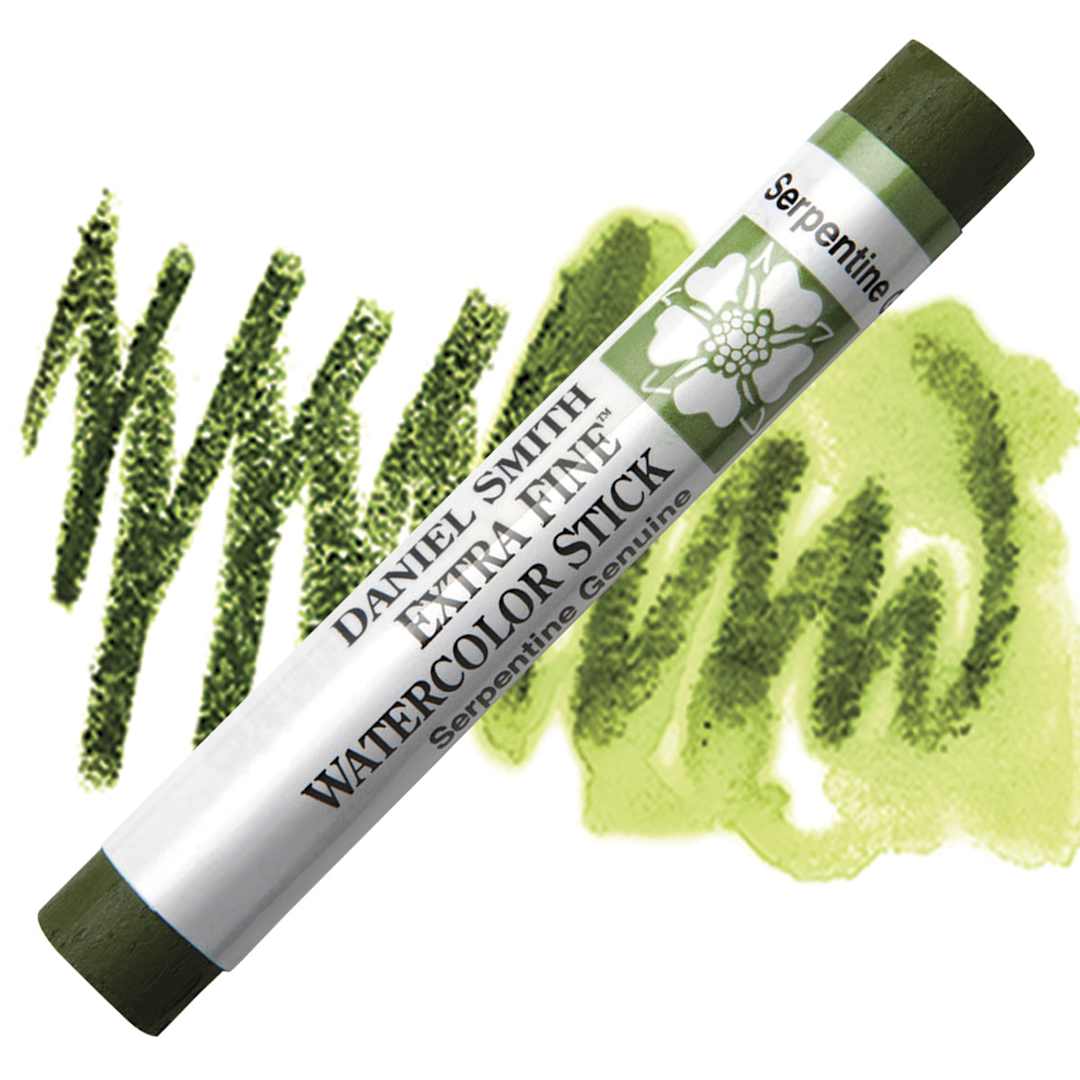 Open in modal - Daniel Smith Watercolor Stick - Serpentine Genuine stick and swatch