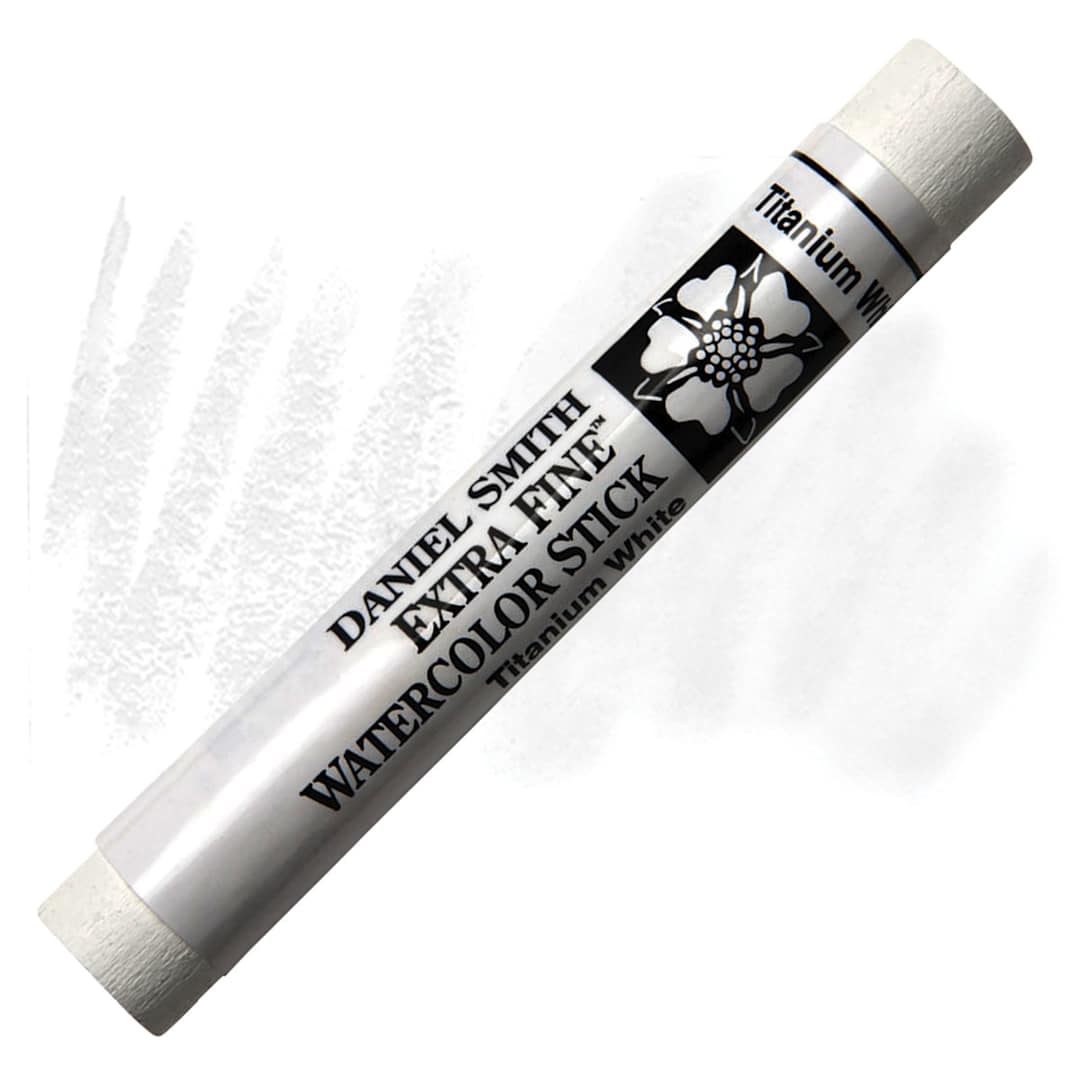 Open in modal - Daniel Smith Watercolor Stick - Titanium White stick and swatch