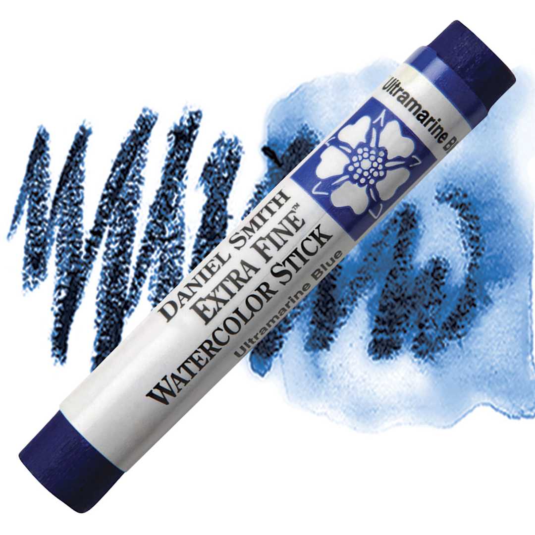 Open in modal - Daniel Smith Watercolor Stick - Ultramarine Blue stick and swatch