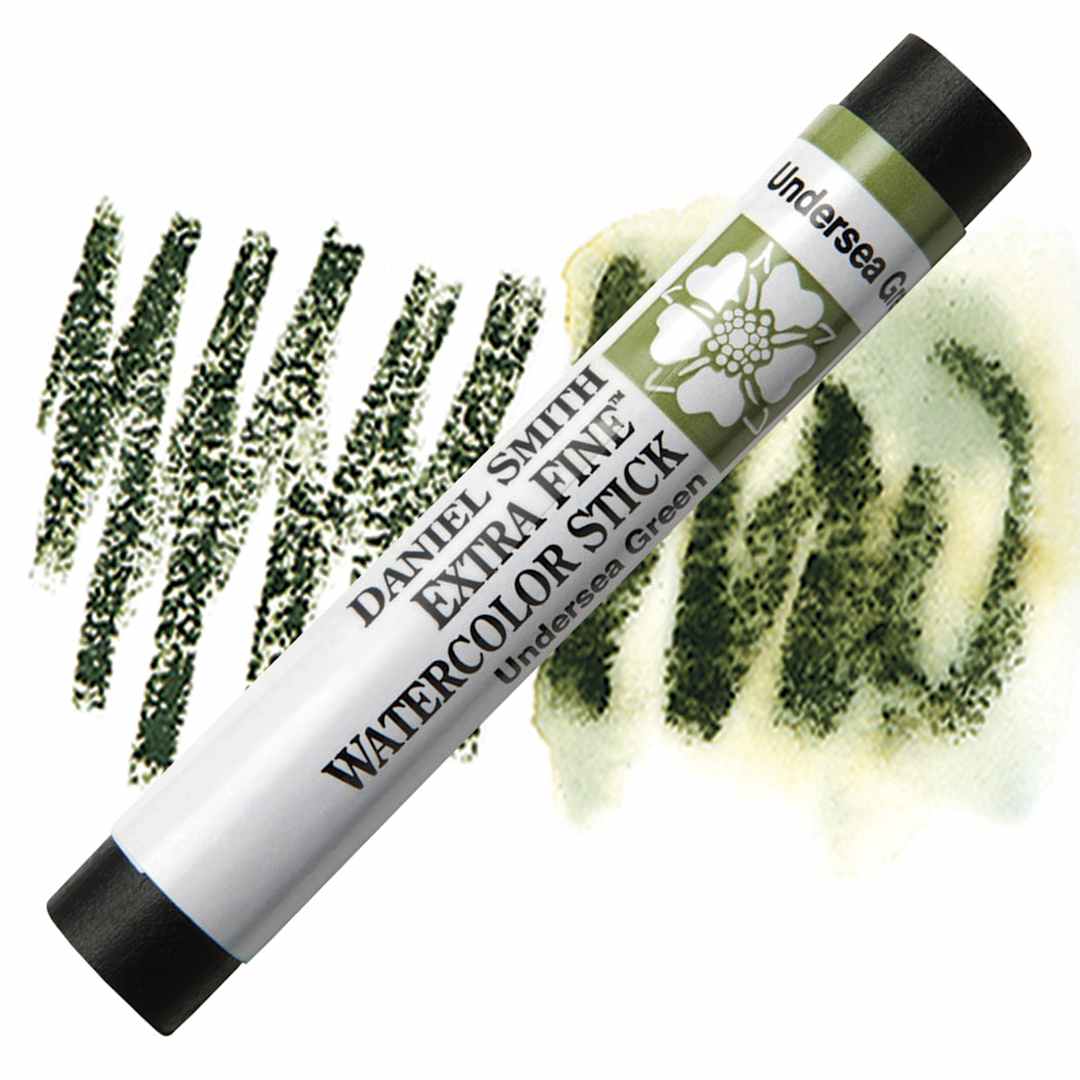 Open in modal - Daniel Smith Watercolor Stick - Undersea Green stick and swatch
