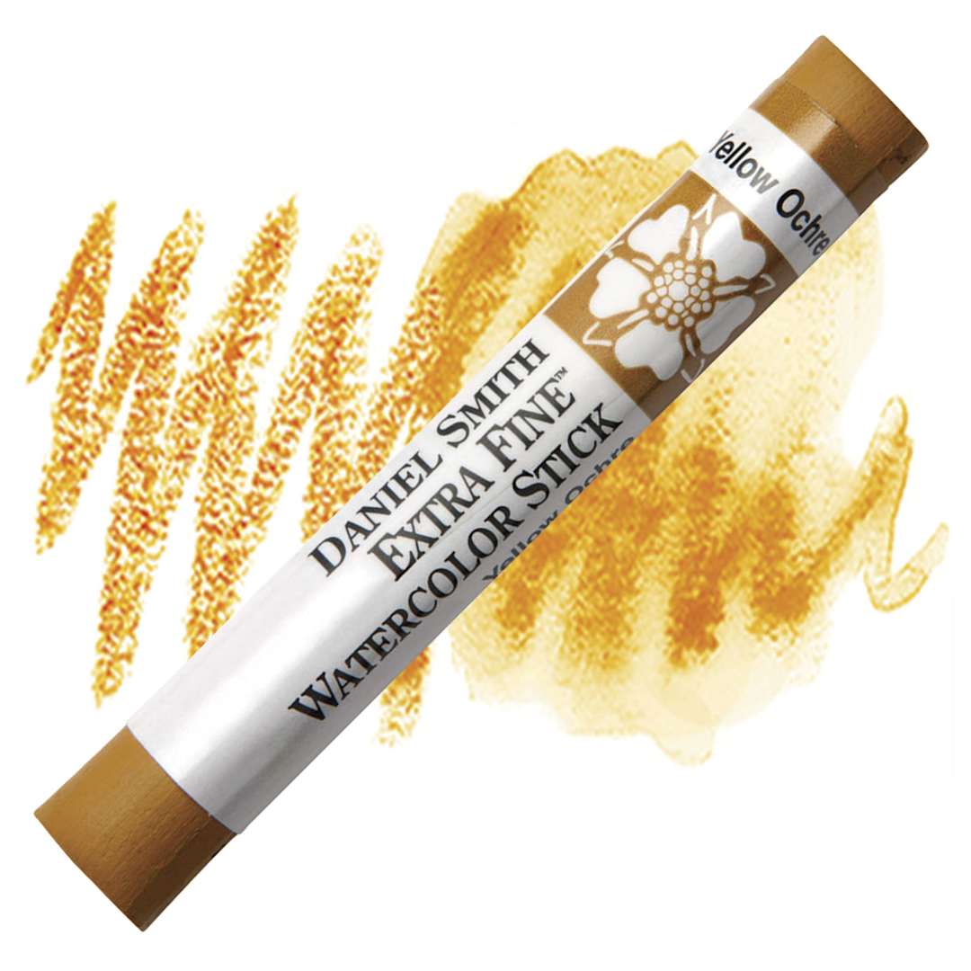 Open in modal - Daniel Smith Watercolor Stick - Yellow Ochre stick and swatch