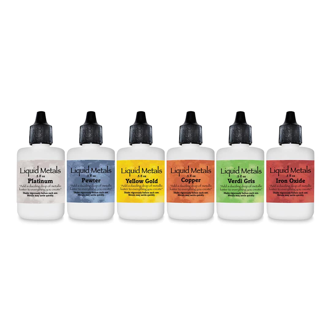 Open in modal - Liquid Metals Watercolor - Set of 6, Heavy Metals