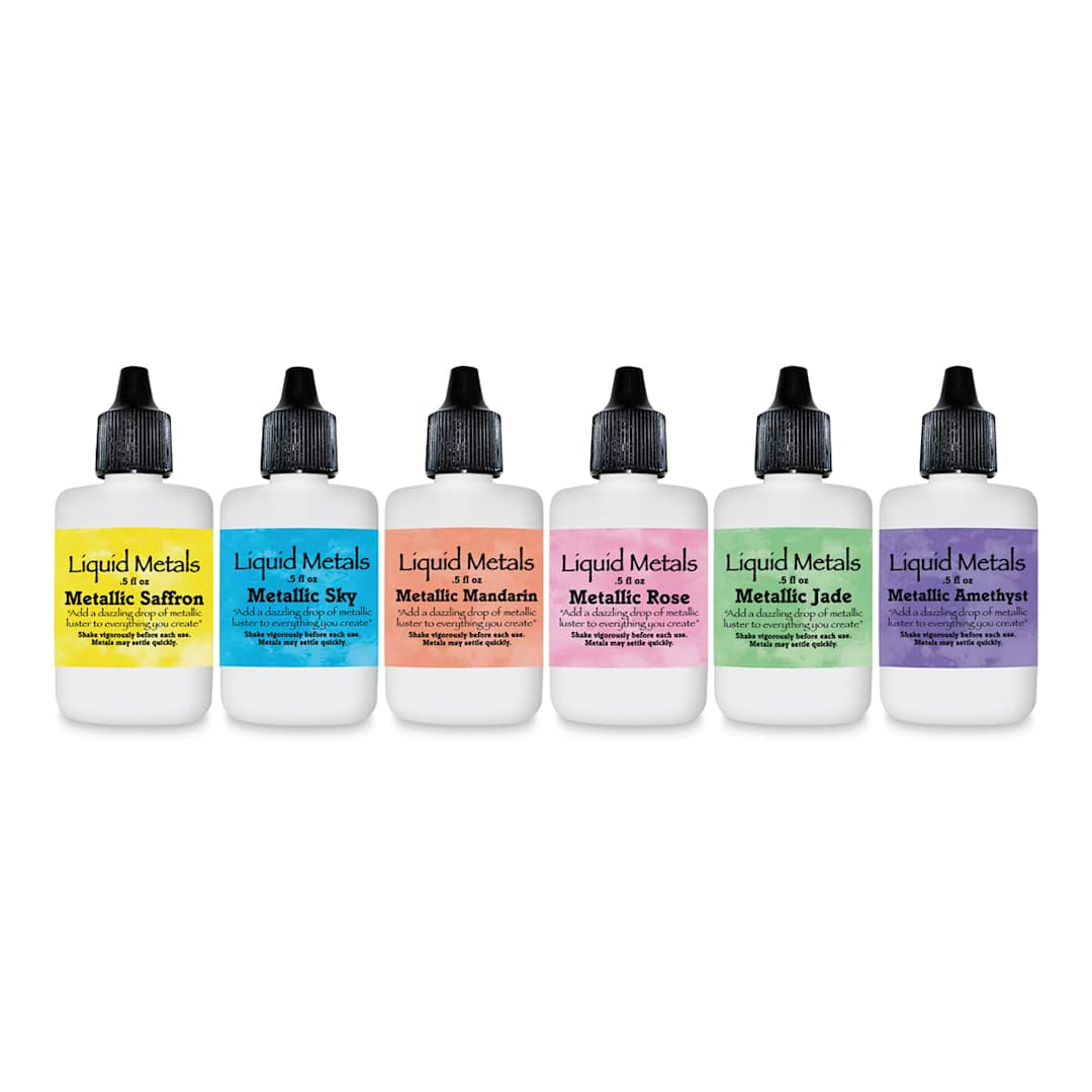 Open in modal - Liquid Metals Watercolor - Set of 6, Precious Alloys
