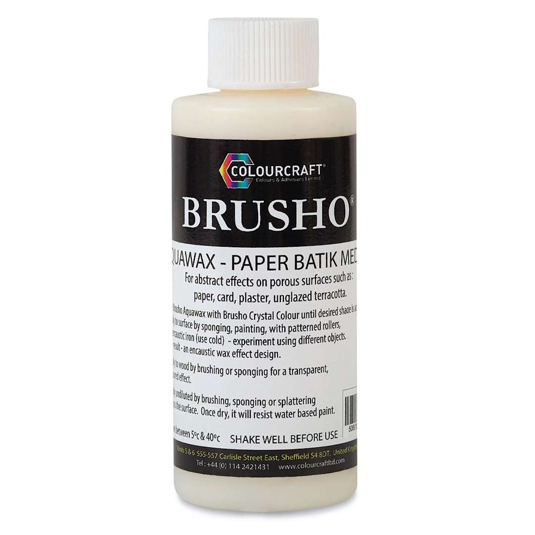 Open in modal - Brusho Aquawax Paper Batik Medium - Front view of bottle