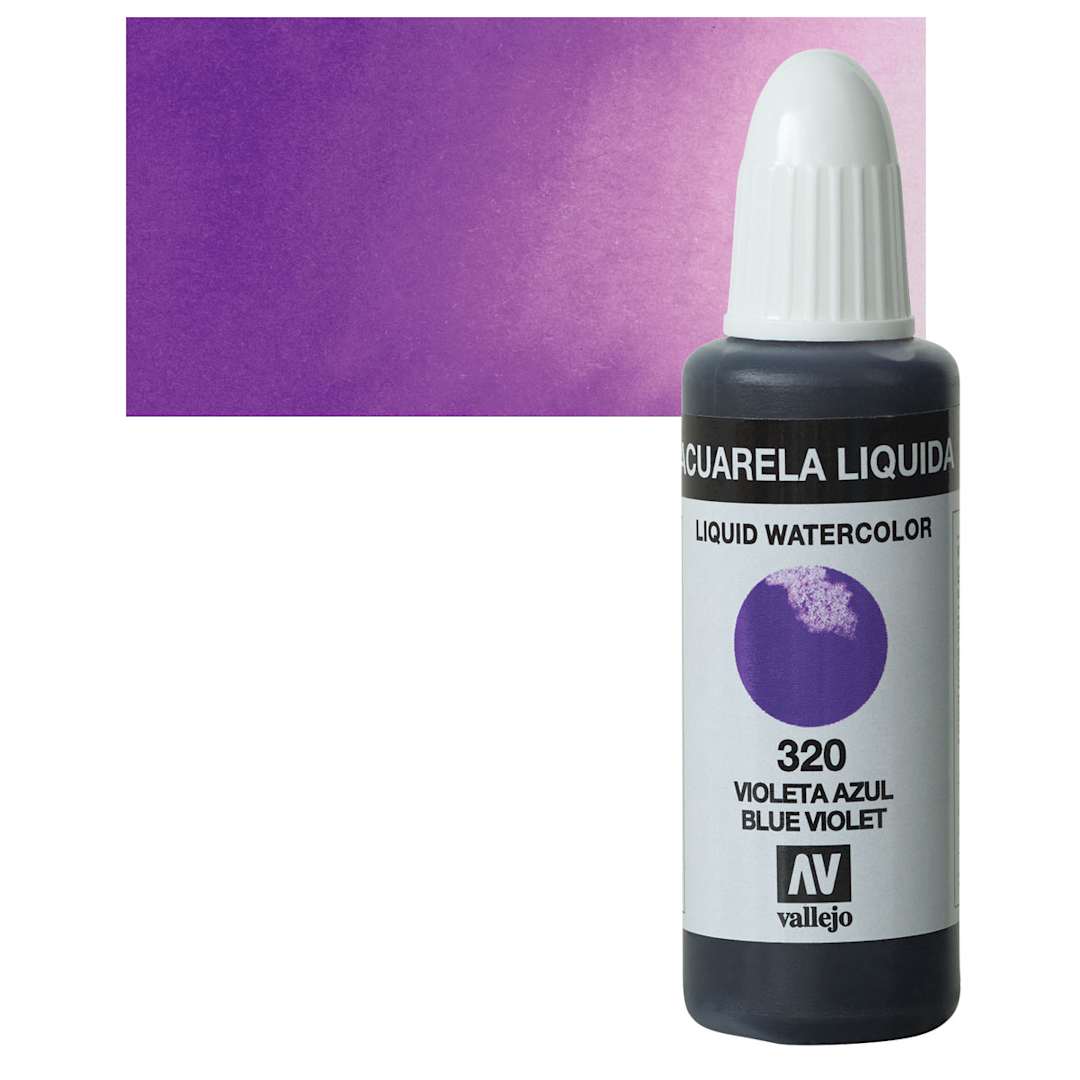 Open in modal - Vallejo Liquid Watercolor - Blue Violet, 32 ml and swatch