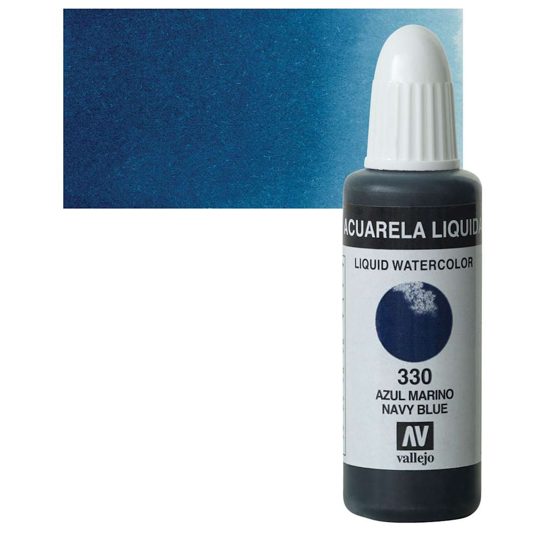 Open in modal - Vallejo Liquid Watercolor - Navy Blue, 32 ml and swatch