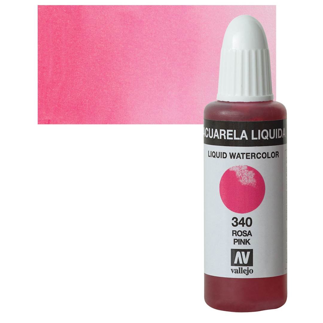 Open in modal - Vallejo Liquid Watercolor - Pink, 32 ml and swatch