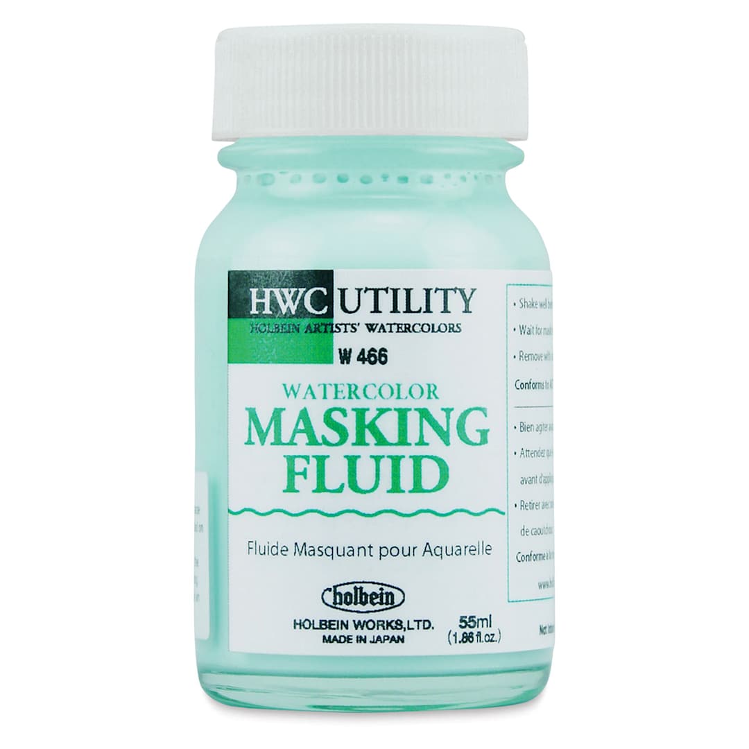 Open in modal - Holbein Watercolor Masking Fluid - Front view of 55 ml Jar