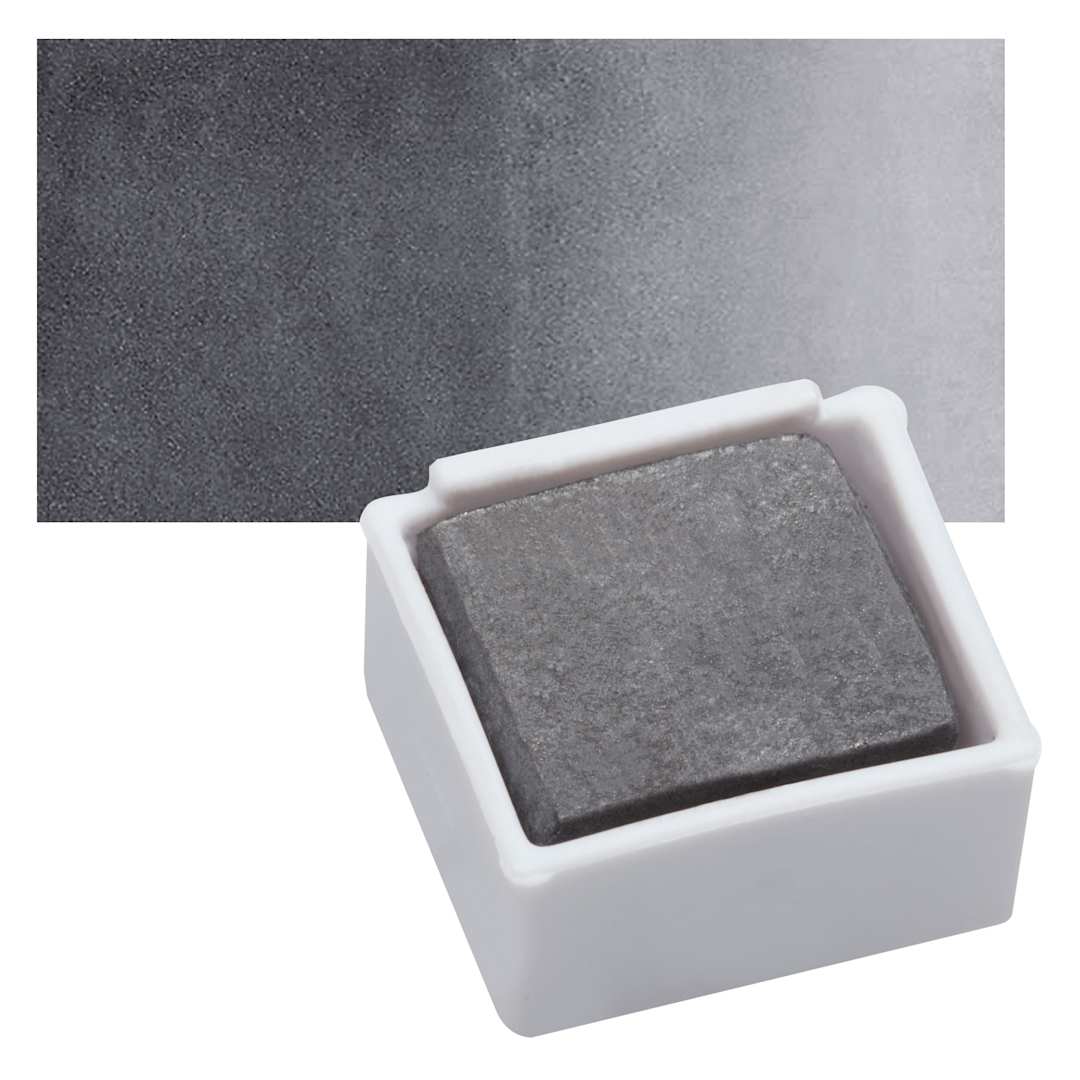 Open in modal - Derwent Watercolor Pan - Metallic Graphite pan and swatch