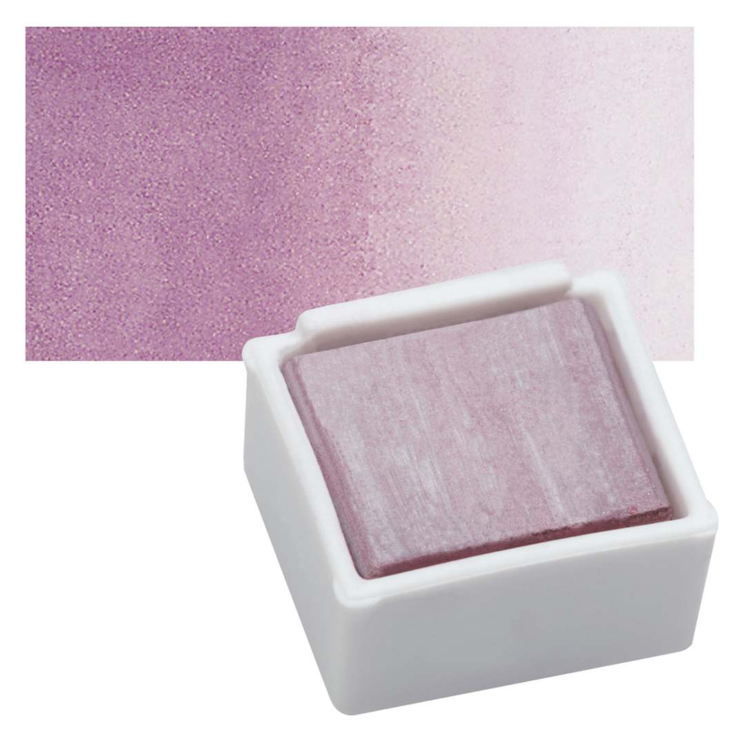 Open in modal - Derwent Watercolor Pan - Metallic Pink pan and swatch