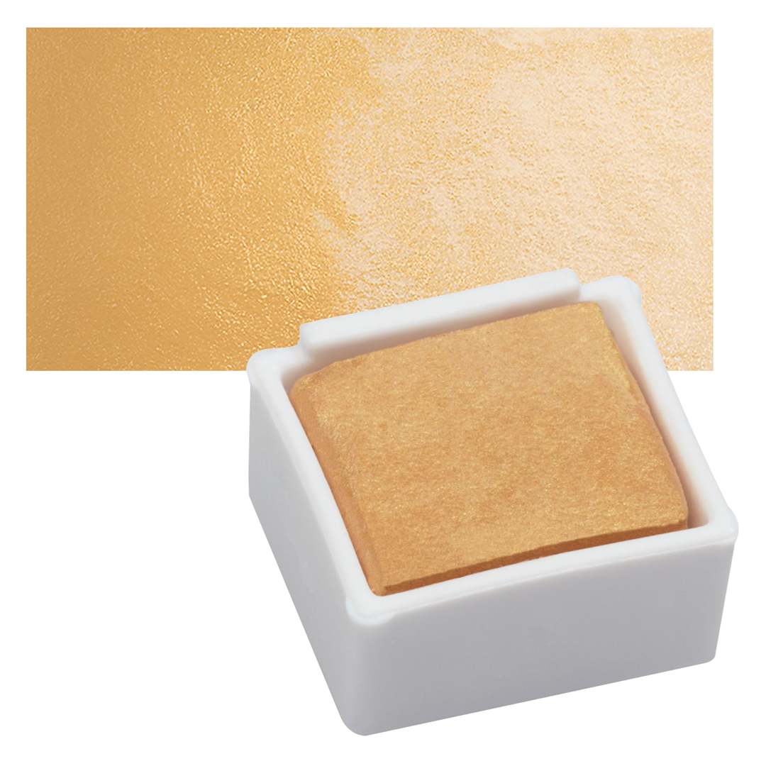 Open in modal - Derwent Watercolor Pan - Metallic Gold pan and swatch