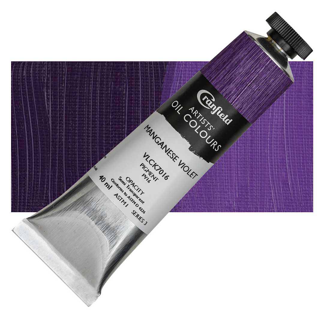Open in modal - Cranfield Artists' Oil Paint - Manganese Violet, 40 ml, Tube and swatch