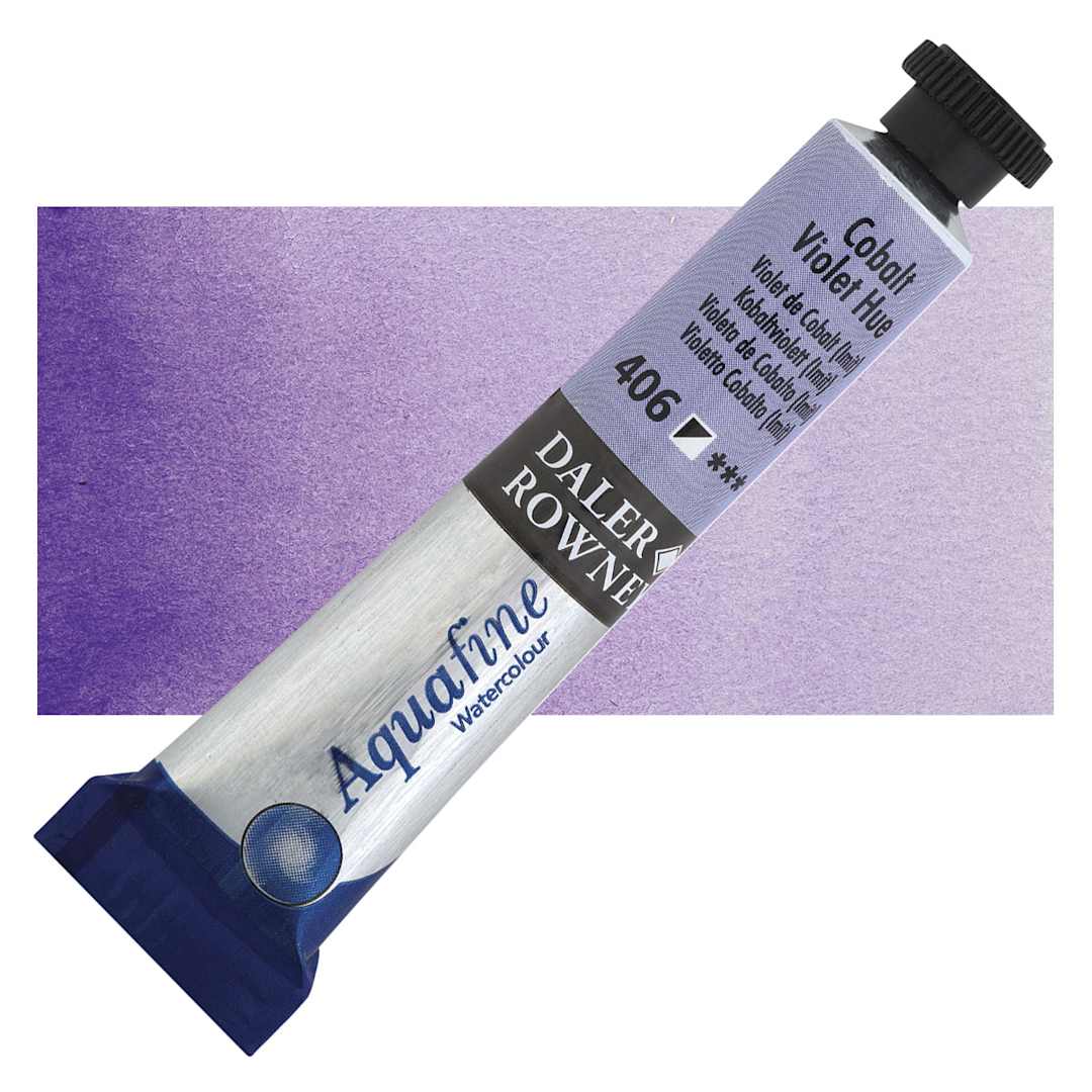 Open in modal - Daler-Rowney Aquafine Watercolor - Cobalt Violet Hue, 8 ml Tube and swatch