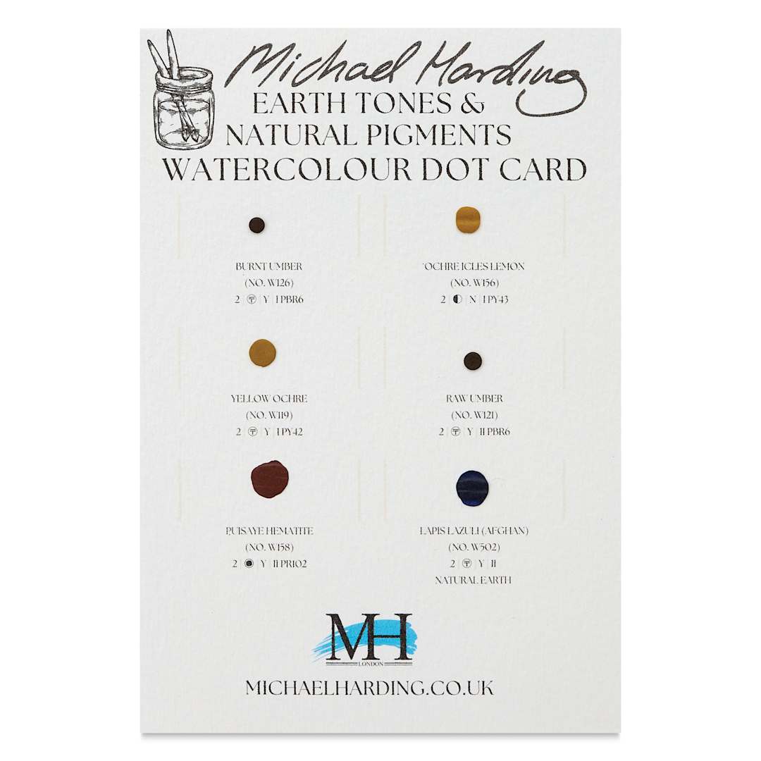 Open in modal - Michael Harding Artists Watercolor - Dot Card, 6 Colors, Earth Tones and Natural Pigments