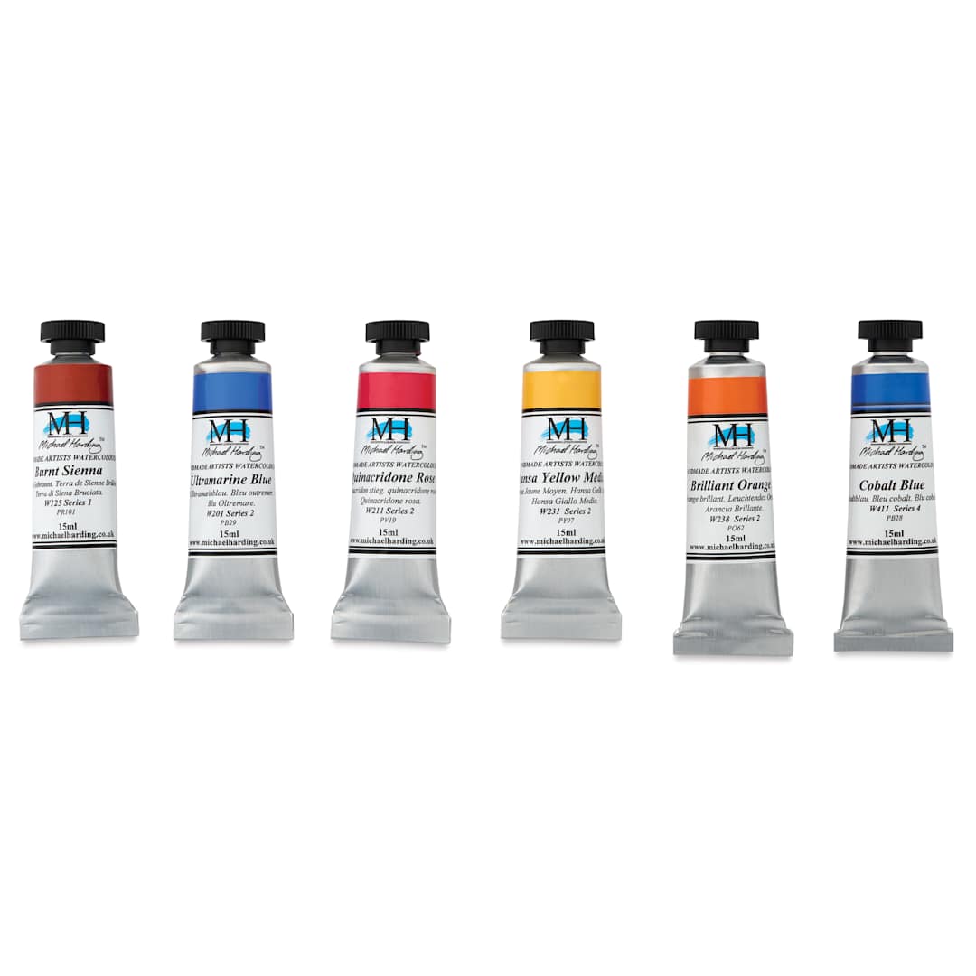 Open in modal - Michael Harding Artists Watercolors - Set of 6, Brienne Brown Essentials, 15 ml