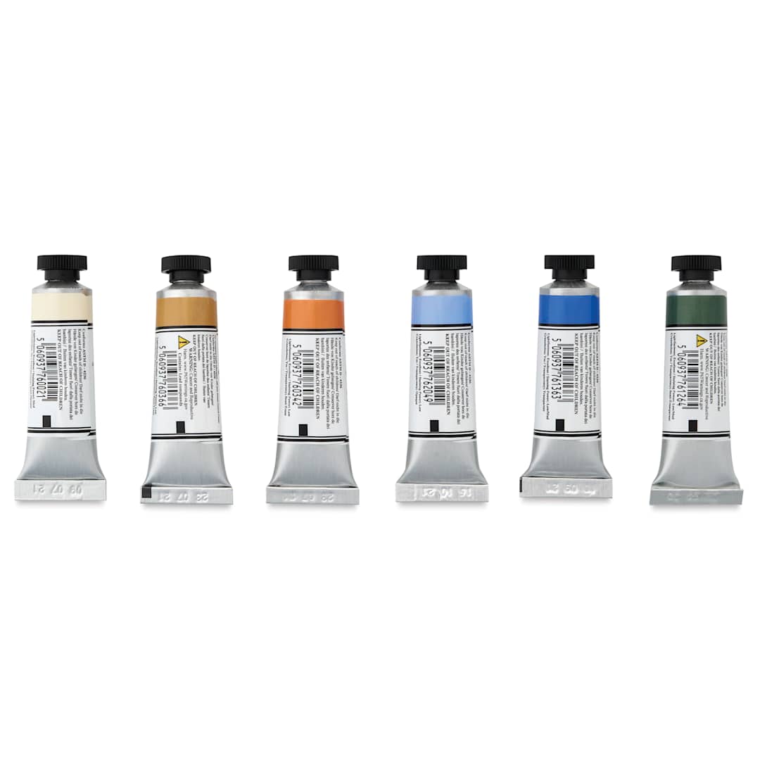 Open in modal - Michael Harding Artists Watercolors - Set of 6, Misty London, 15 ml tube back