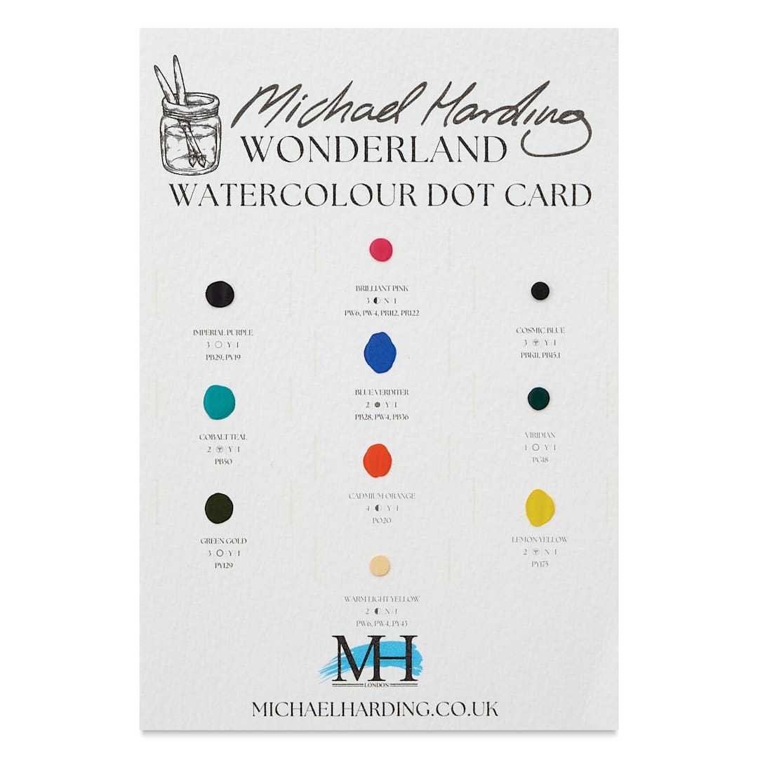 Open in modal - Michael Harding Artists Watercolor - Dot Card, 10 Colors, Wonderland