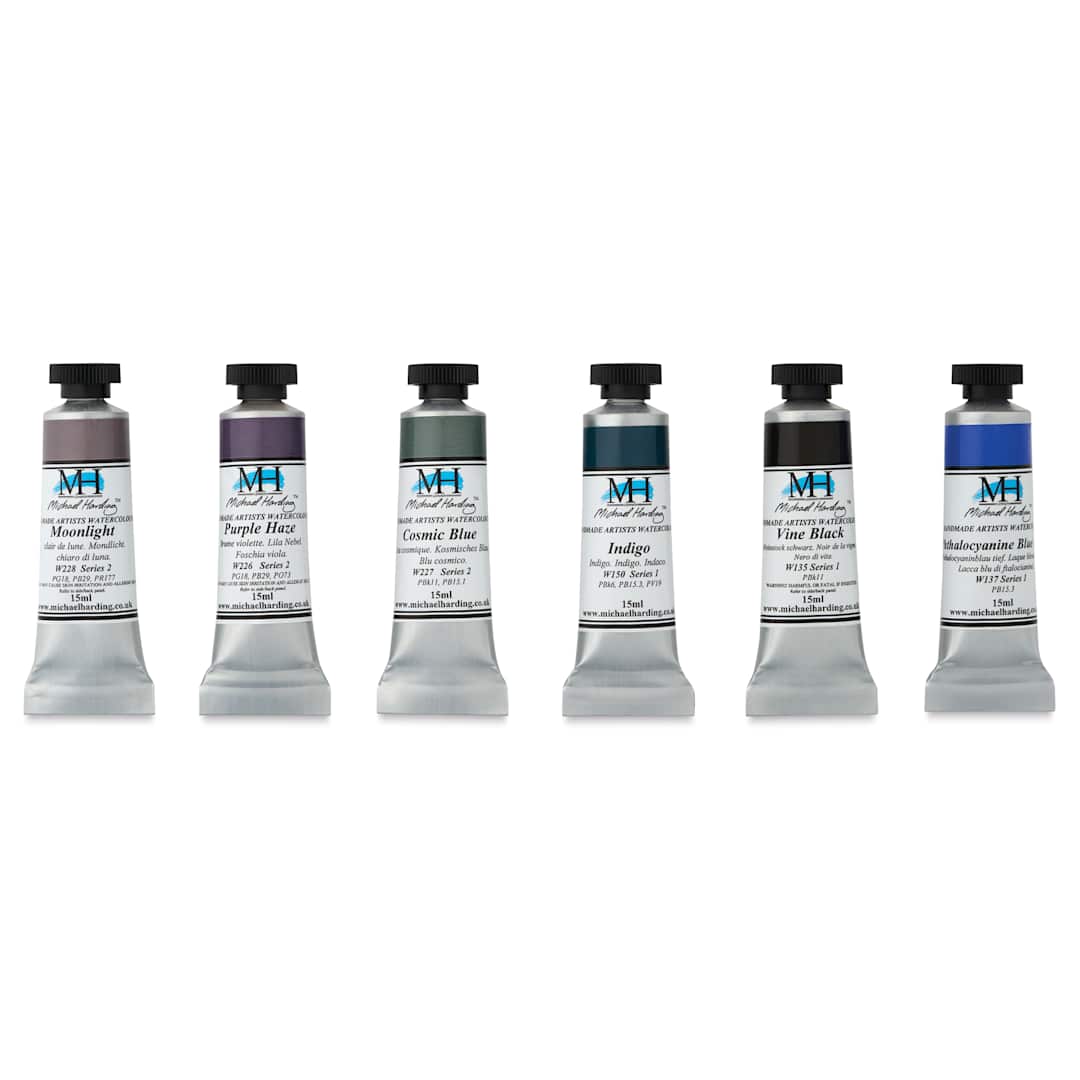 Open in modal - Michael Harding Artists Watercolors - Set of 6, Nocturne, 15 ml