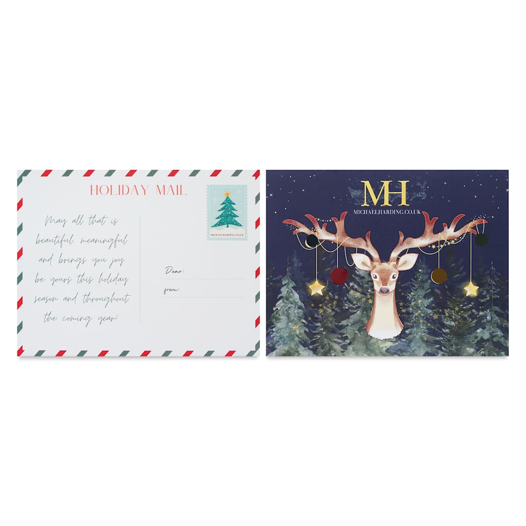 Open in modal - Michael Harding Artists Watercolor - Dot Card, 4 Colors, Christmas with Gold Foil