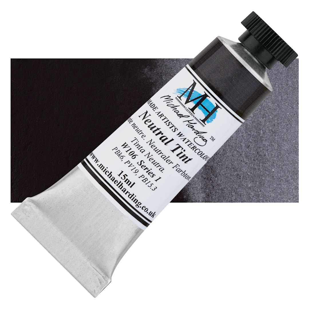Open in modal - Michael Harding Artists Watercolor - Neutral Tint, 15 ml tube and swatch