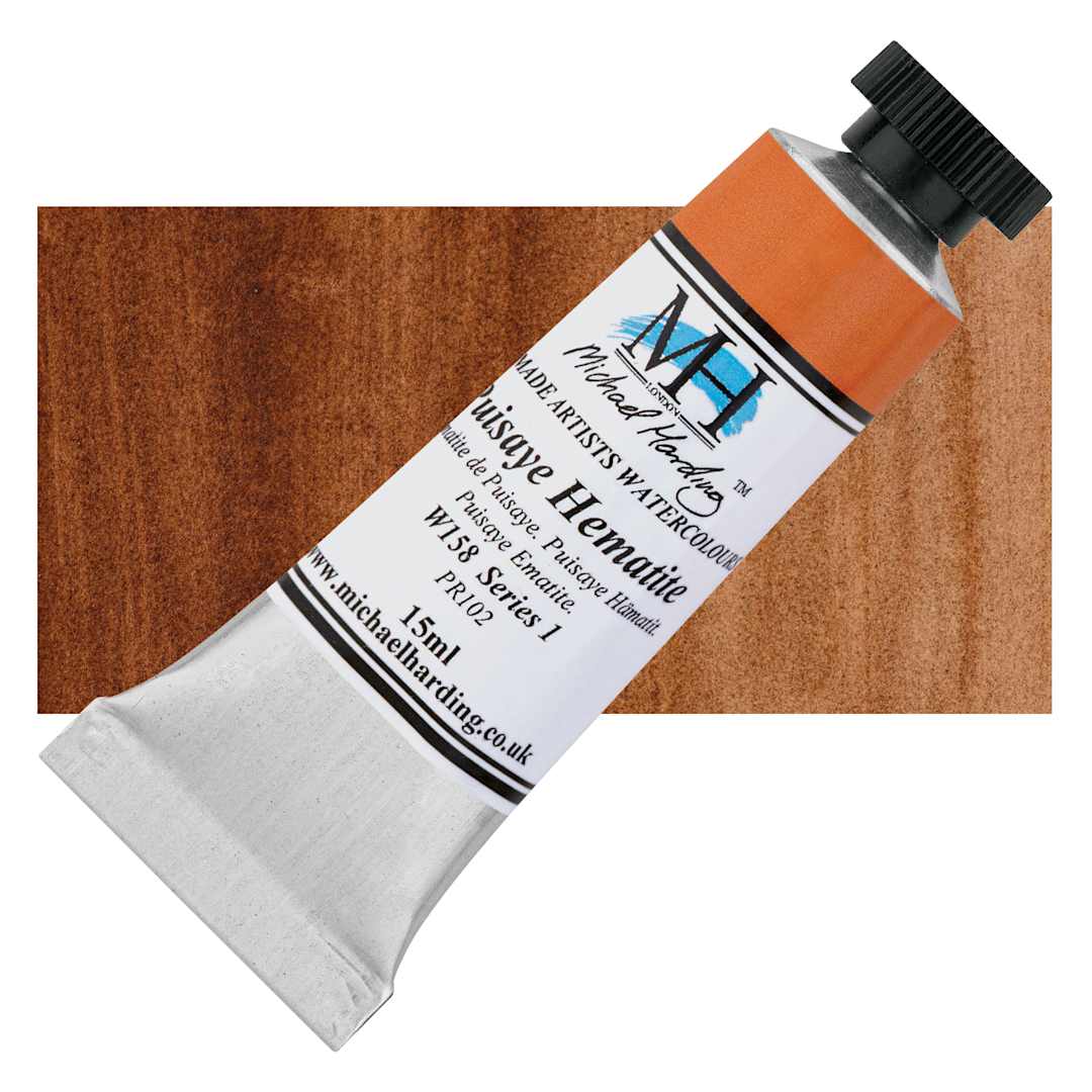 Open in modal - Michael Harding Artists Watercolor - Puisaye Hematite, 15 ml tube and swatch
