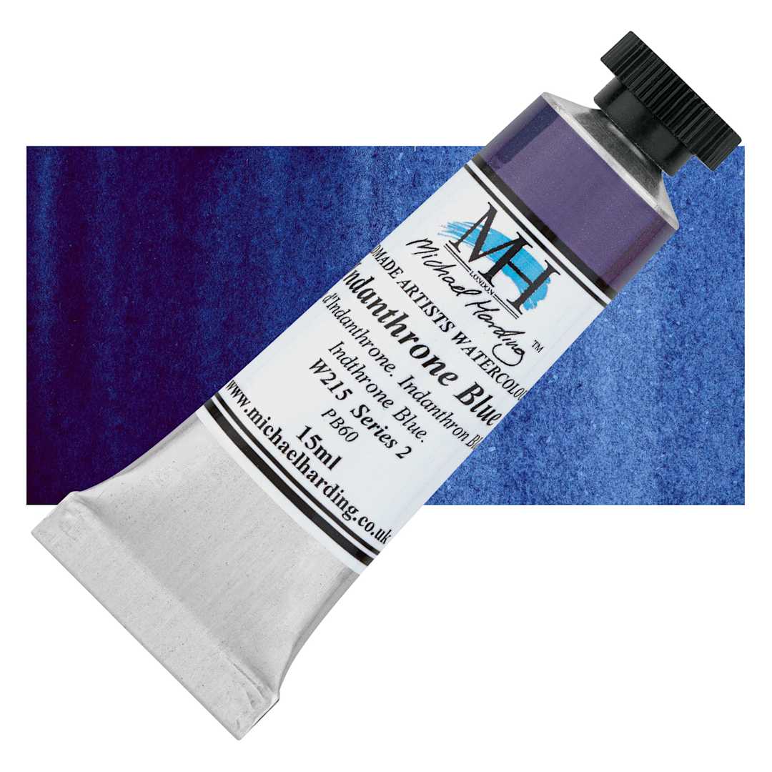 Open in modal - Michael Harding Artists Watercolor - Indanthrone Blue, 15 ml tube and swatch