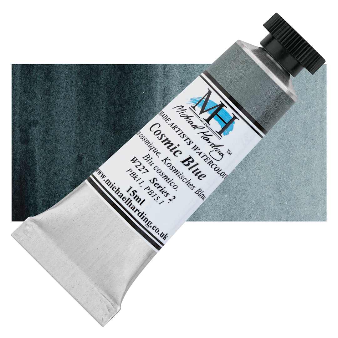 Open in modal - Michael Harding Artists Watercolor - Cosmic Blue, 15 ml tube and swatch
