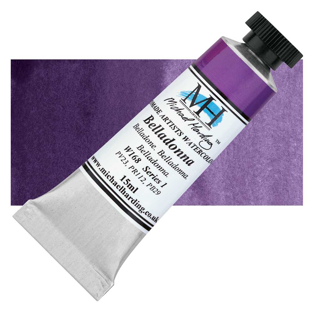 Open in modal - Michael Harding Artists Watercolor - Belladonna, 15 ml tube and swatch
