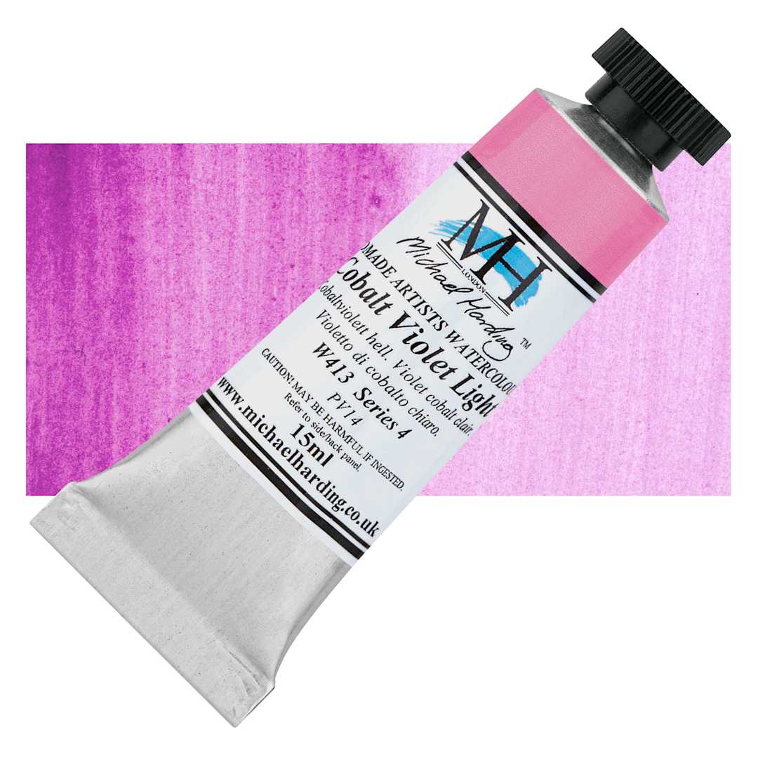 Open in modal - Michael Harding Artists Watercolor - Cobalt Violet Light, 15 ml tube and swatch