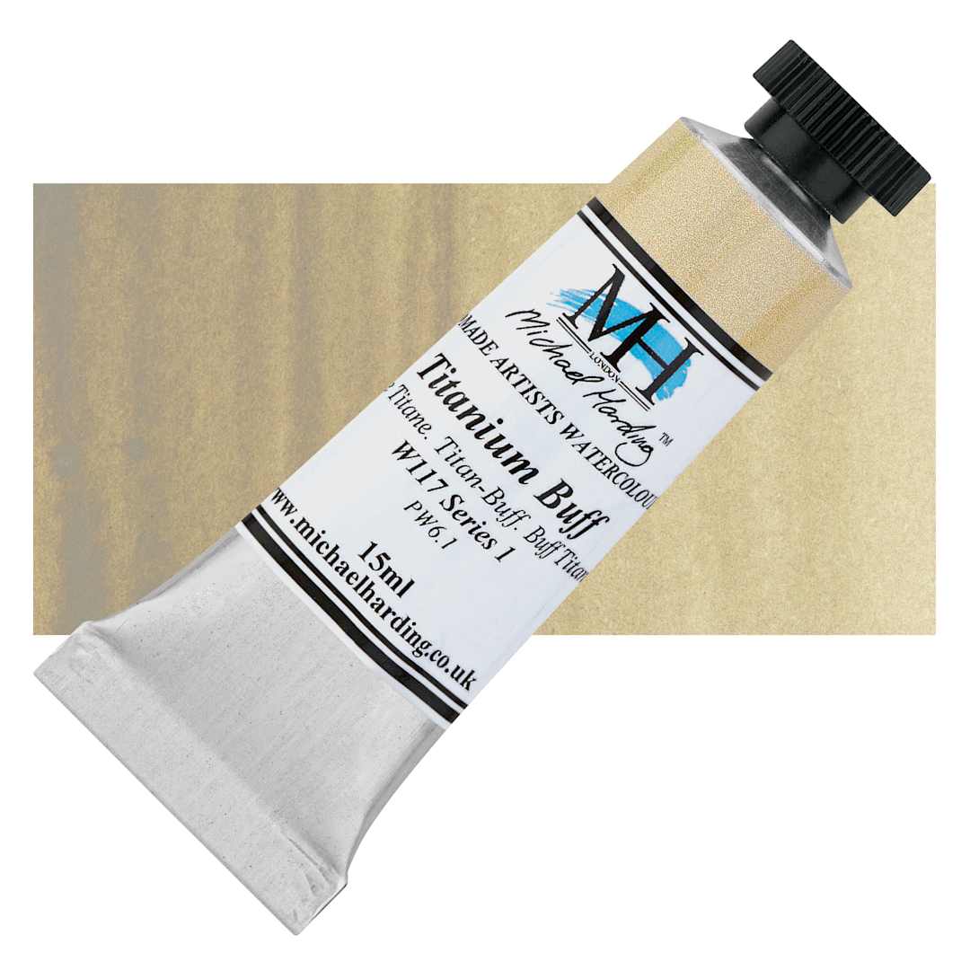 Open in modal - Michael Harding Artists Watercolor - Titanium Buff, 15 ml tube and swatch